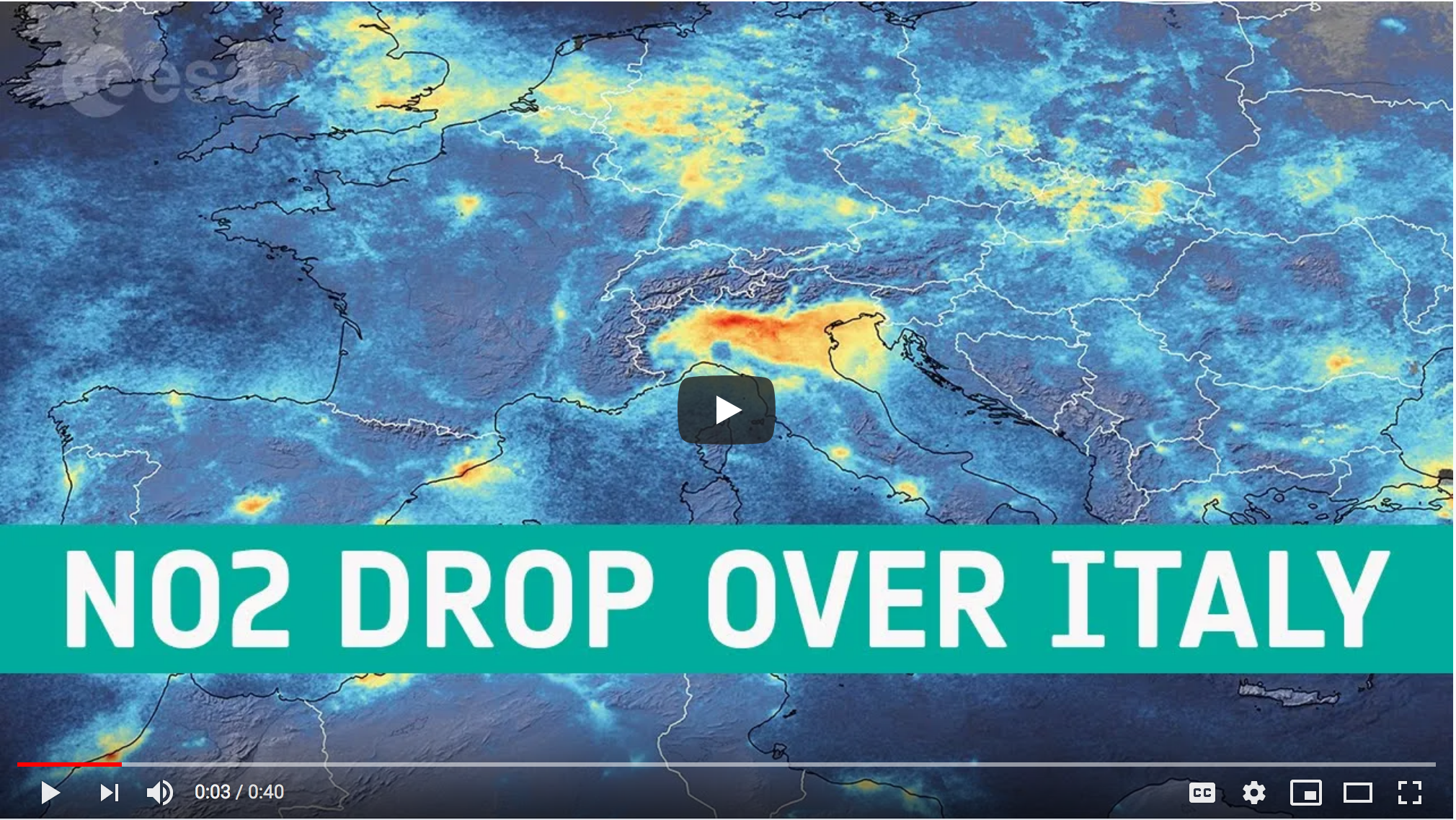 Airborne Nitrogen Dioxide Decreases Over Italy